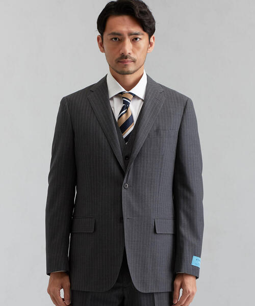 green label relaxing（グリーンレーベルリラクシング）の「[ストローナ] STRONA チョークストライプ 3ボタン BND NT HP- ジャケット（スーツジャケット・メンズ・ネイビー/グレー・46/50/44/48/52/42）」の6枚目の写真