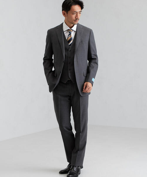 green label relaxing（グリーンレーベルリラクシング）の「[ストローナ] STRONA チョークストライプ 3ボタン BND NT HP- ジャケット（スーツジャケット・メンズ・ネイビー/グレー・46/50/44/48/52/42）」の4枚目の写真