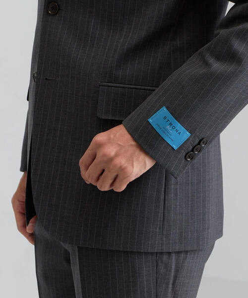 green label relaxing（グリーンレーベルリラクシング）の「[ストローナ] STRONA チョークストライプ 3ボタン BND NT HP- ジャケット（スーツジャケット・メンズ・ネイビー/グレー・46/50/44/48/52/42）」の3枚目の写真