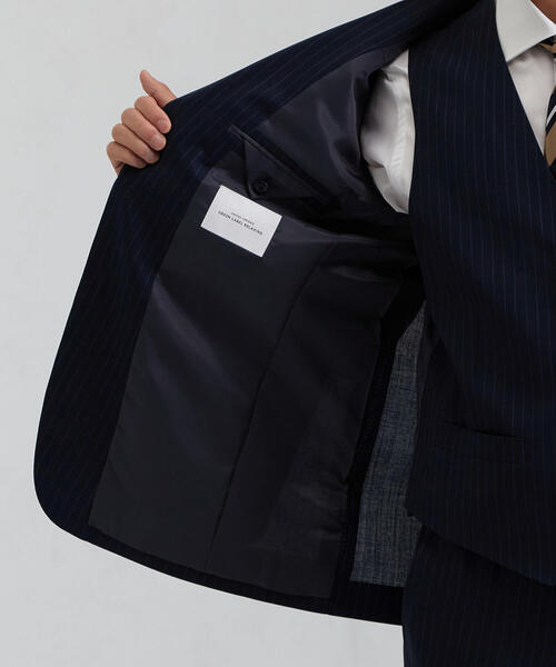 green label relaxing（グリーンレーベルリラクシング）の「[ストローナ] STRONA チョークストライプ 3ボタン BND NT HP- ジャケット（スーツジャケット・メンズ・ネイビー/グレー・46/50/44/48/52/42）」の7枚目の写真