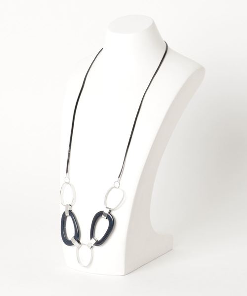 VENCEEXCHANGE（ヴァンスエクスチェンジ）の「スクエアパーツ付きネックレス（ネックレス・レディース・ブラウン/グレー/ブルー・FREE）」の4枚目の写真