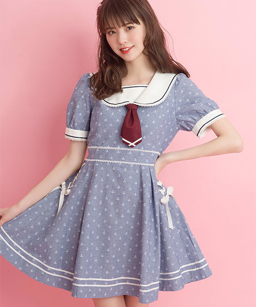 Secret Honey シークレットハニー の イカリ柄セーラーワンピース ワンピース Wear