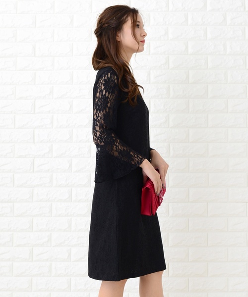 Lace Ladies(レースレディース)の「ドロップドカフスタイプ刺繍レースワンピース・ドレス(ドレス・レディース・ブラック/グレー/ネイビー・L/M/S/XL/XXL)」の8枚目の写真
