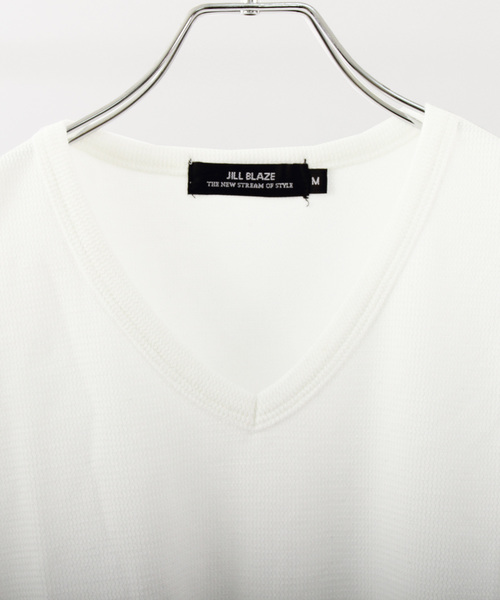 8(eight)(エイト)の「ワッフル Vネック Tシャツ(Tシャツ/カットソー・メンズ・ネイビー/カーキ/ワイン/グレー/ブラック/ピンク/ホワイト・MEDIUM/LARGE/X-LARGE)」の15枚目の写真