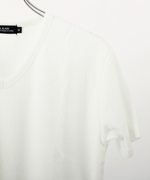 8(eight)(エイト)の「ワッフル Vネック Tシャツ(Tシャツ/カットソー・メンズ・ネイビー/カーキ/ワイン/グレー/ブラック/ピンク/ホワイト・MEDIUM/LARGE/X-LARGE)」の16枚目の写真