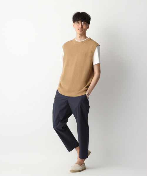 GLOBAL WORK（グローバルワーク）の「ラミーコンアゼニットベスト/837695（ベスト・メンズ・ベージュ/サックスブルー/ネイビー・MEDIUM/LARGE）」の6枚目の写真