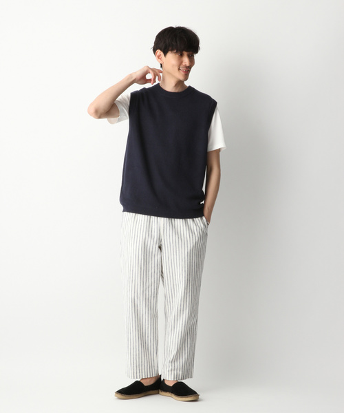 GLOBAL WORK（グローバルワーク）の「ラミーコンアゼニットベスト/837695（ベスト・メンズ・ベージュ/サックスブルー/ネイビー・MEDIUM/LARGE）」の4枚目の写真