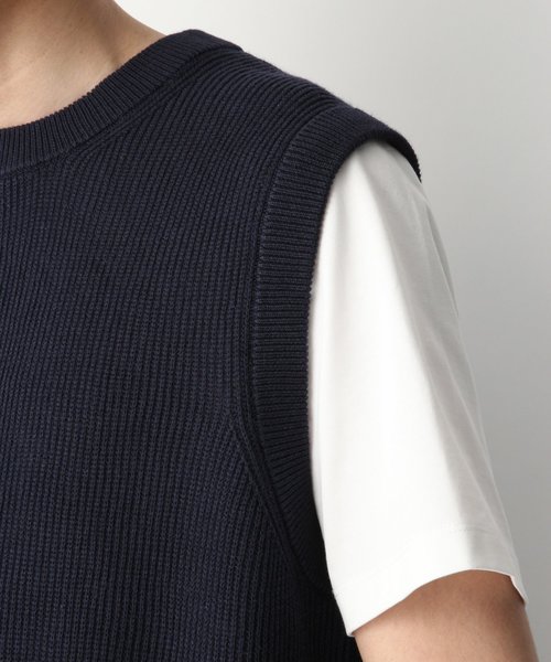 GLOBAL WORK（グローバルワーク）の「ラミーコンアゼニットベスト/837695（ベスト・メンズ・ベージュ/サックスブルー/ネイビー・MEDIUM/LARGE）」の9枚目の写真