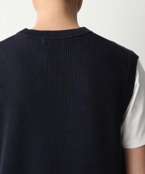 GLOBAL WORK（グローバルワーク）の「ラミーコンアゼニットベスト/837695（ベスト・メンズ・ベージュ/サックスブルー/ネイビー・MEDIUM/LARGE）」の7枚目の写真