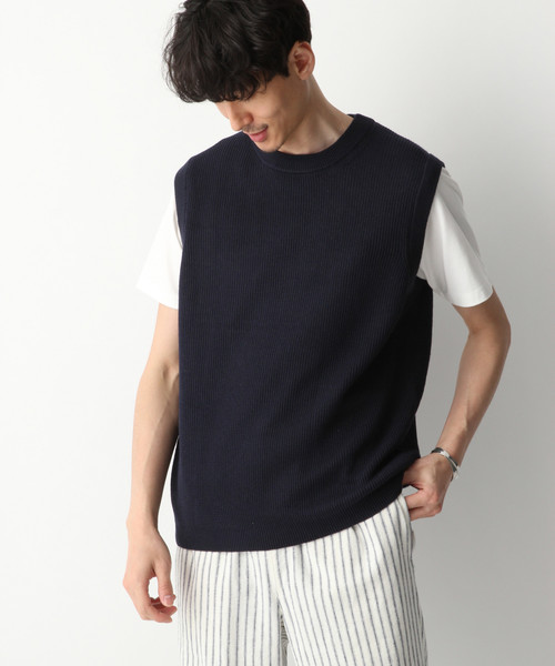 GLOBAL WORK（グローバルワーク）の「ラミーコンアゼニットベスト/837695（ベスト・メンズ・ベージュ/サックスブルー/ネイビー・MEDIUM/LARGE）」の17枚目の写真