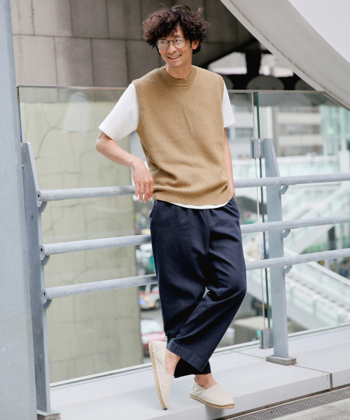 GLOBAL WORK（グローバルワーク）の「ラミーコンアゼニットベスト/837695（ベスト・メンズ・ベージュ/サックスブルー/ネイビー・MEDIUM/LARGE）」の19枚目の写真