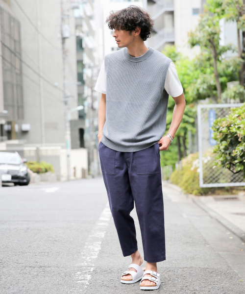 GLOBAL WORK（グローバルワーク）の「ラミーコンアゼニットベスト/837695（ベスト・メンズ・ベージュ/サックスブルー/ネイビー・MEDIUM/LARGE）」の21枚目の写真