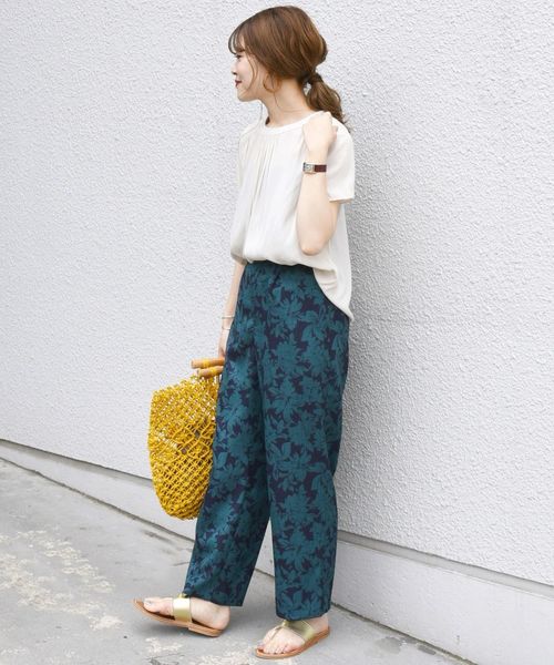 【美品 】シップス SHIPS ギャザーフレアブブラウス 23SS ストライプ 美品 シップス SHIPS ギャザーフレアブブラウス 23SS ブルー