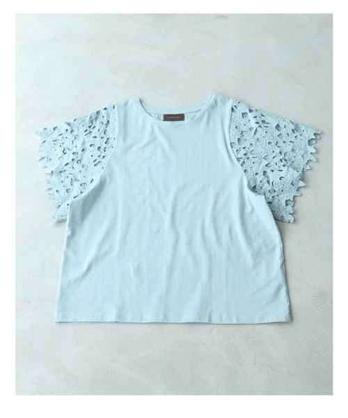 cawaii(カワイイ)の「涼やかな花カットレース袖Tシャツトップス(シャツ/ブラウス・レディース・グリーン・M/XL)」の6枚目の写真