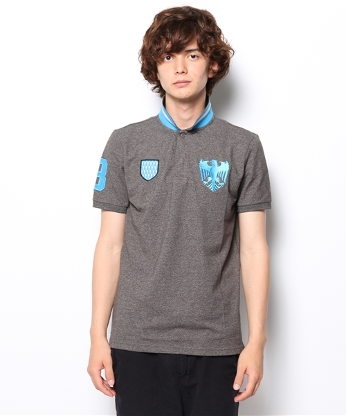GIORDANO（ジョルダーノ）の「[GIORDANO]グリフィン刺繍エンブレムワッペン半袖ポロシャツ（ポロシャツ・メンズ・グレー/ダークアッシュ・X-LARGE/LARGE/XX-LARGE/MEDIUM/SMALL）」の3枚目の写真