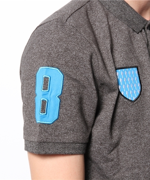 GIORDANO（ジョルダーノ）の「[GIORDANO]グリフィン刺繍エンブレムワッペン半袖ポロシャツ（ポロシャツ・メンズ・グレー/ダークアッシュ・X-LARGE/LARGE/XX-LARGE/MEDIUM/SMALL）」の7枚目の写真