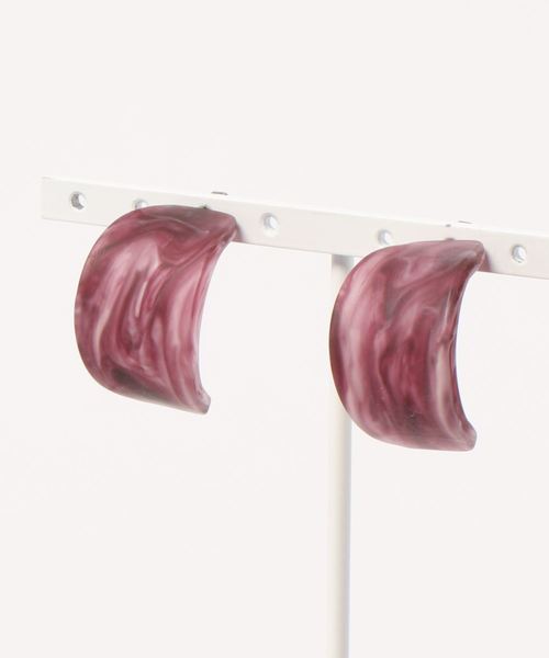 LOWRYS FARM（ローリーズファーム）の「ジュシカーブピアス　853402（ピアス（両耳用）・レディース・パープル/ブラウン/グレー・FREE）」の3枚目の写真