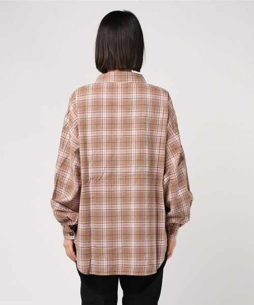 WEGO（ウィゴー）の「WEGO/BIGポケットチェックオーバーシャツ（シャツ/ブラウス・レディース・ブラウン系その他2/ベージュ系その他2/ホワイト系その他2/グレー系その他2・FREE）」の6枚目の写真