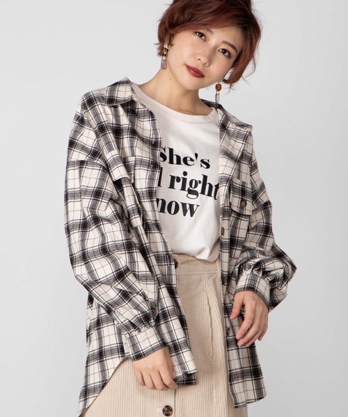 WEGO（ウィゴー）の「WEGO/BIGポケットチェックオーバーシャツ（シャツ/ブラウス・レディース・ブラウン系その他2/ベージュ系その他2/ホワイト系その他2/グレー系その他2・FREE）」の2枚目の写真