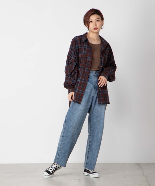 WEGO（ウィゴー）の「WEGO/BIGポケットチェックオーバーシャツ（シャツ/ブラウス・レディース・ブラウン系その他2/ベージュ系その他2/ホワイト系その他2/グレー系その他2・FREE）」の13枚目の写真