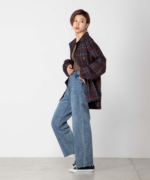 WEGO（ウィゴー）の「WEGO/BIGポケットチェックオーバーシャツ（シャツ/ブラウス・レディース・ブラウン系その他2/ベージュ系その他2/ホワイト系その他2/グレー系その他2・FREE）」の15枚目の写真