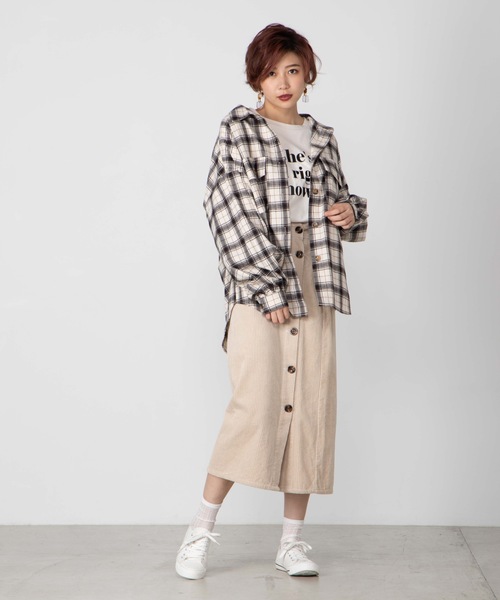 WEGO（ウィゴー）の「WEGO/BIGポケットチェックオーバーシャツ（シャツ/ブラウス・レディース・ブラウン系その他2/ベージュ系その他2/ホワイト系その他2/グレー系その他2・FREE）」の7枚目の写真