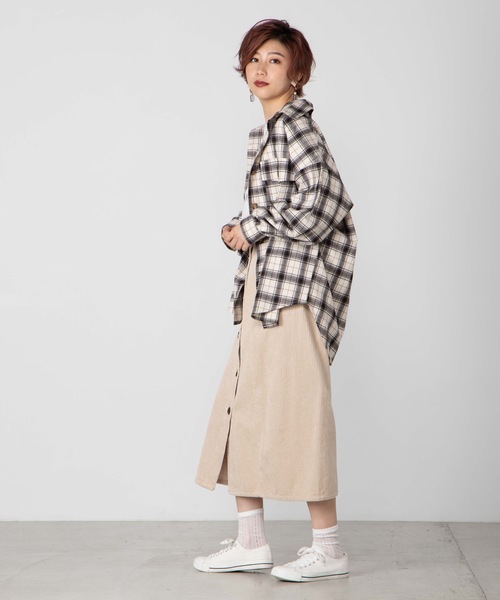 WEGO（ウィゴー）の「WEGO/BIGポケットチェックオーバーシャツ（シャツ/ブラウス・レディース・ブラウン系その他2/ベージュ系その他2/ホワイト系その他2/グレー系その他2・FREE）」の8枚目の写真