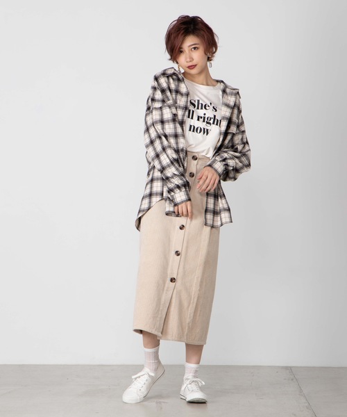 WEGO（ウィゴー）の「WEGO/BIGポケットチェックオーバーシャツ（シャツ/ブラウス・レディース・ブラウン系その他2/ベージュ系その他2/ホワイト系その他2/グレー系その他2・FREE）」の9枚目の写真