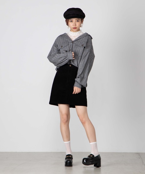 WEGO（ウィゴー）の「WEGO/BIGポケットチェックオーバーシャツ（シャツ/ブラウス・レディース・ブラウン系その他2/ベージュ系その他2/ホワイト系その他2/グレー系その他2・FREE）」の17枚目の写真