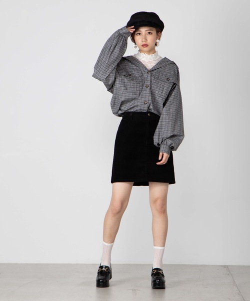 WEGO（ウィゴー）の「WEGO/BIGポケットチェックオーバーシャツ（シャツ/ブラウス・レディース・ブラウン系その他2/ベージュ系その他2/ホワイト系その他2/グレー系その他2・FREE）」の18枚目の写真