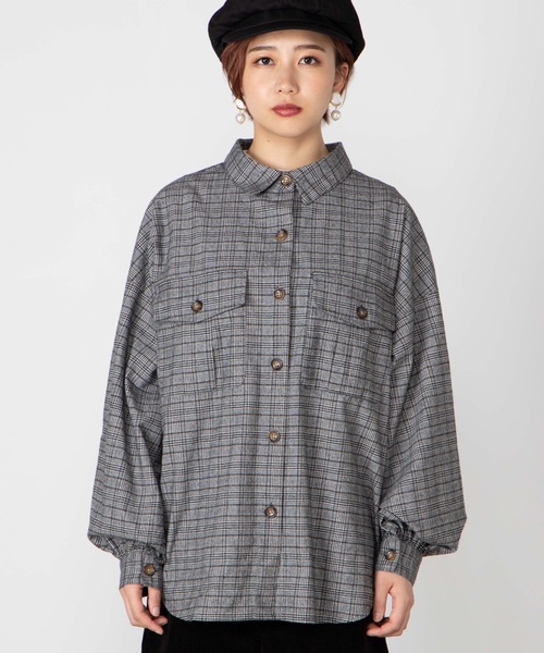 WEGO（ウィゴー）の「WEGO/BIGポケットチェックオーバーシャツ（シャツ/ブラウス・レディース・ブラウン系その他2/ベージュ系その他2/ホワイト系その他2/グレー系その他2・FREE）」の19枚目の写真