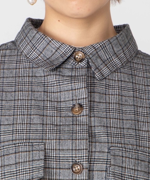 WEGO（ウィゴー）の「WEGO/BIGポケットチェックオーバーシャツ（シャツ/ブラウス・レディース・ブラウン系その他2/ベージュ系その他2/ホワイト系その他2/グレー系その他2・FREE）」の22枚目の写真