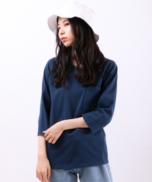 Goodwear(Since1983)（グッドウェア）の「Goodwear(Since1983) クルーネック ラグランスリーブ ポケットTシャツ（Tシャツ/カットソー・メンズ・ブラック/ネイビー・S/M）」の2枚目の写真