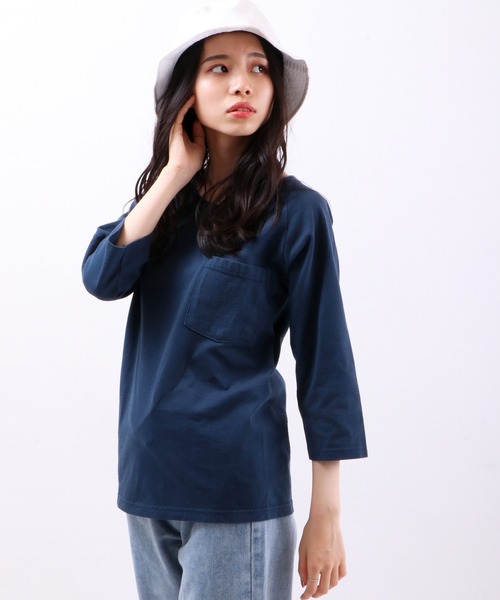 Goodwear(Since1983)（グッドウェア）の「Goodwear(Since1983) クルーネック ラグランスリーブ ポケットTシャツ（Tシャツ/カットソー・メンズ・ブラック/ネイビー・S/M）」の5枚目の写真