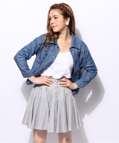 ROYAL PARTY（ロイヤルパーティー）の「ダンガリージージャン（デニムジャケット・レディース・ブルー/ネイビー・38）」の2枚目の写真