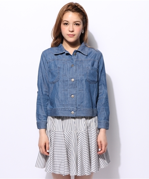 ROYAL PARTY（ロイヤルパーティー）の「ダンガリージージャン（デニムジャケット・レディース・ブルー/ネイビー・38）」の9枚目の写真