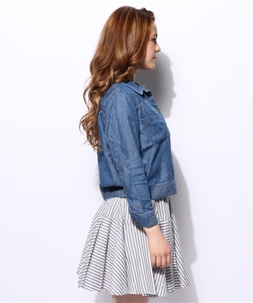 ROYAL PARTY（ロイヤルパーティー）の「ダンガリージージャン（デニムジャケット・レディース・ブルー/ネイビー・38）」の10枚目の写真