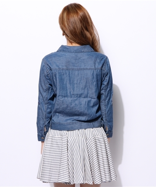 ROYAL PARTY（ロイヤルパーティー）の「ダンガリージージャン（デニムジャケット・レディース・ブルー/ネイビー・38）」の3枚目の写真