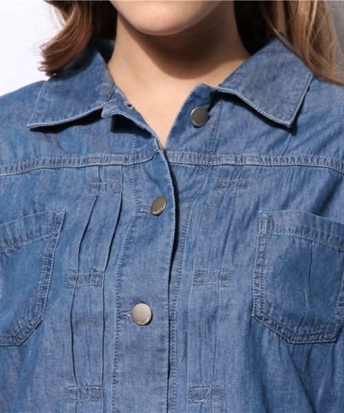 ROYAL PARTY（ロイヤルパーティー）の「ダンガリージージャン（デニムジャケット・レディース・ブルー/ネイビー・38）」の5枚目の写真