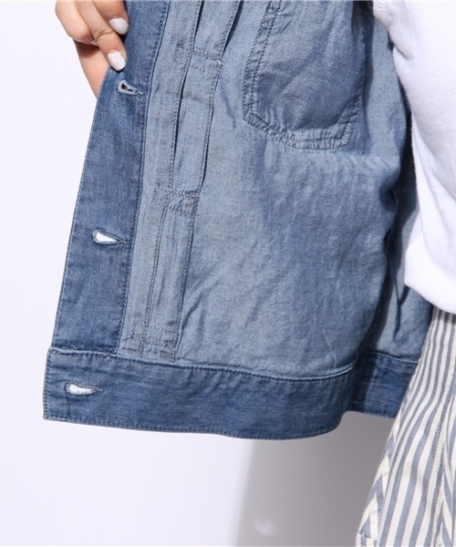 ROYAL PARTY（ロイヤルパーティー）の「ダンガリージージャン（デニムジャケット・レディース・ブルー/ネイビー・38）」の6枚目の写真