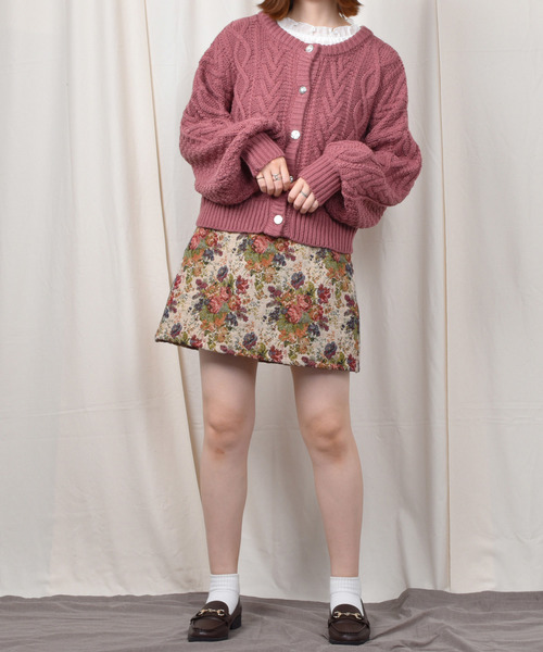 PairPair（ペアペア）の「ケーブル編みイロイロ釦カーディガン（カーディガン/ボレロ・レディース・ブラウン/ブルー系その他/スモークピンク/ライトベージュ・FREE）」の21枚目の写真