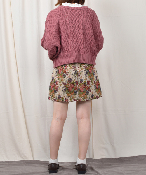 PairPair（ペアペア）の「ケーブル編みイロイロ釦カーディガン（カーディガン/ボレロ・レディース・ブラウン/ブルー系その他/スモークピンク/ライトベージュ・FREE）」の14枚目の写真