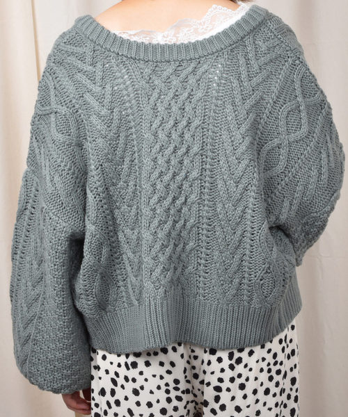 PairPair（ペアペア）の「ケーブル編みイロイロ釦カーディガン（カーディガン/ボレロ・レディース・ブラウン/ブルー系その他/スモークピンク/ライトベージュ・FREE）」の18枚目の写真