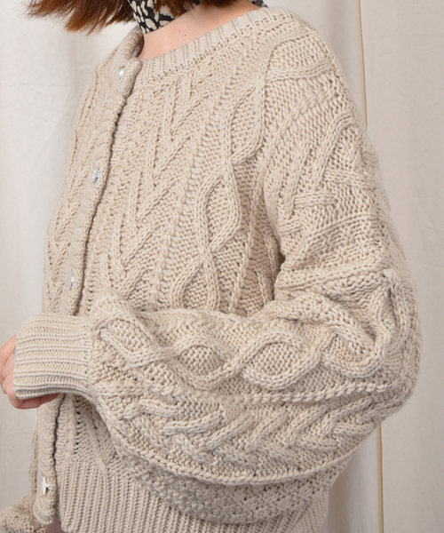 PairPair（ペアペア）の「ケーブル編みイロイロ釦カーディガン（カーディガン/ボレロ・レディース・ブラウン/ブルー系その他/スモークピンク/ライトベージュ・FREE）」の19枚目の写真