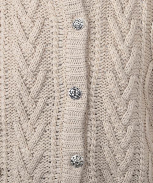 PairPair（ペアペア）の「ケーブル編みイロイロ釦カーディガン（カーディガン/ボレロ・レディース・ブラウン/ブルー系その他/スモークピンク/ライトベージュ・FREE）」の13枚目の写真