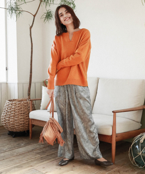 BAYFLOW（ベイフロー）の「アソートガラサテンパンツ（その他パンツ・レディース・グレー/オレンジ・MEDIUM/SMALL）」の13枚目の写真