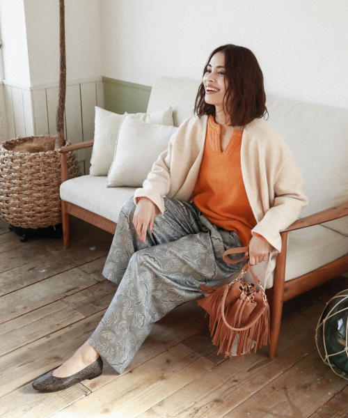 BAYFLOW（ベイフロー）の「アソートガラサテンパンツ（その他パンツ・レディース・グレー/オレンジ・MEDIUM/SMALL）」の5枚目の写真
