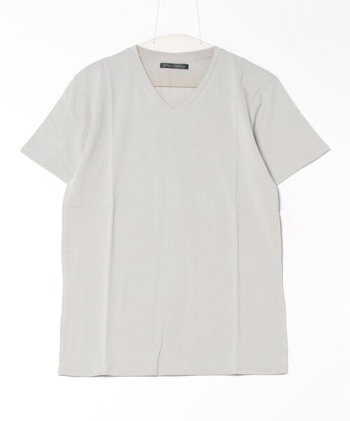 NO WAY(ノーウェイ)の「/コットンモダール半袖VネックTシャツ/(Tシャツ/カットソー・レディース・ベージュ/ピンク/カーキ/ホワイト/ライトグレー/ブラック・X-LARGE/MEDIUM/LARGE)」の4枚目の写真