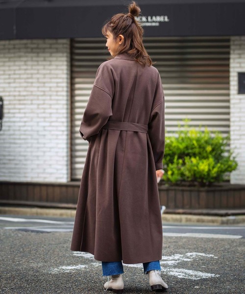 GeeRA(ジーラ)の「サイドスリットBIGロングコート(その他アウター・レディース・ブラウン/モカ/ミント・MEDIUM)」の4枚目の写真