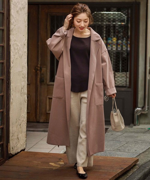 GeeRA(ジーラ)の「サイドスリットBIGロングコート(その他アウター・レディース・ブラウン/モカ/ミント・MEDIUM)」の11枚目の写真